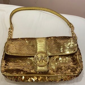 Gold sequins Michael Kors clutch/shoulder bag
